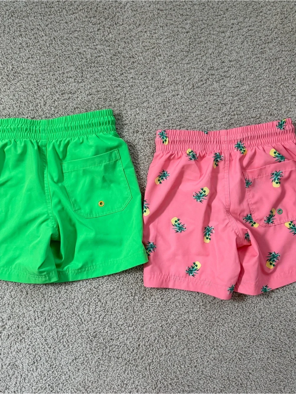 Old Navy Kids' Bright Pink Pineapple & Neon Green Swim Trunks Set